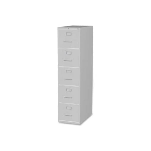 Lorell Commercial Grade 5-Drawer Letter Vertical File, LLR48499, 15"W x 26-1/2"D x 61"H, Light Gray